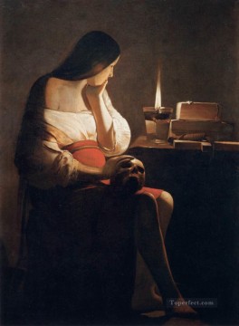 Magdalena de la Noche Luz con velas Georges de La Tour Pinturas al óleo